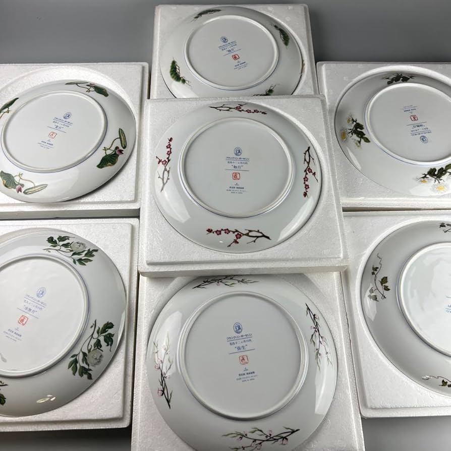 Amazon | 限定版 高級磁器 フランクリン ポーセリン 花鳥 十二ヶ月 絵