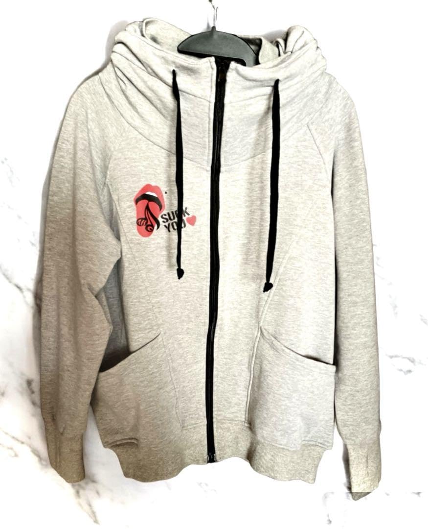 新品Acid Black Cherryボリュームネックパーカーグレー