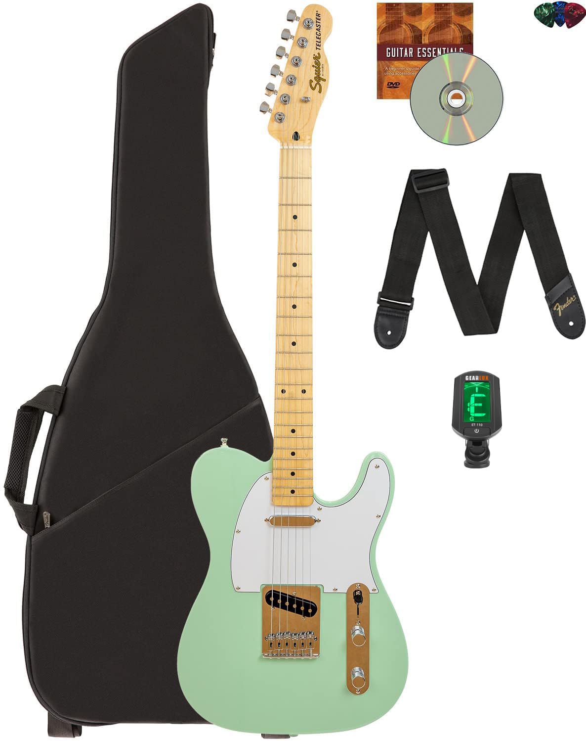 Amazon.com: Fender Affinity Series Telecaster - Surf Green Bundle