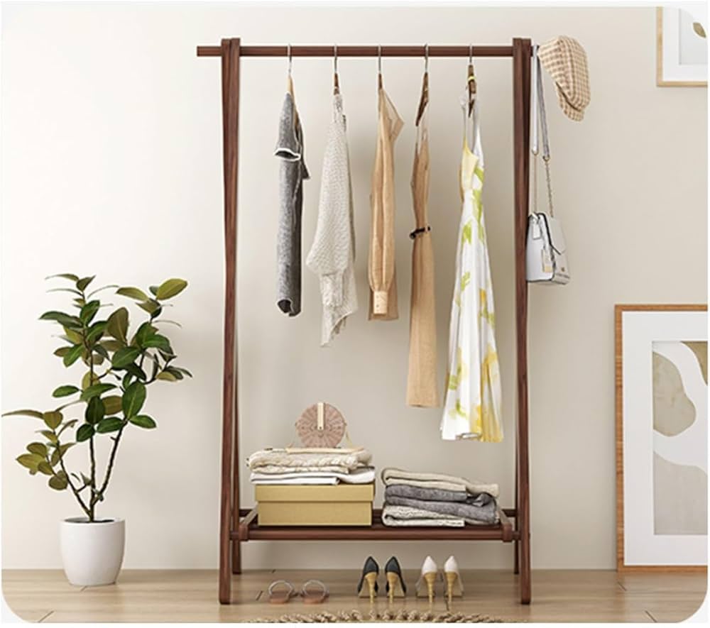 Amazon｜天然木ハンガーラック木製ハンガーラック 折りたたみ A型