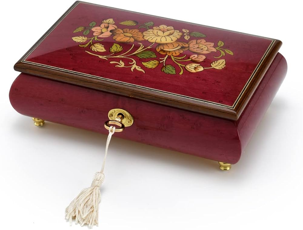 Amazon｜美しい30音符 赤ワインフローラルインレー オルゴール