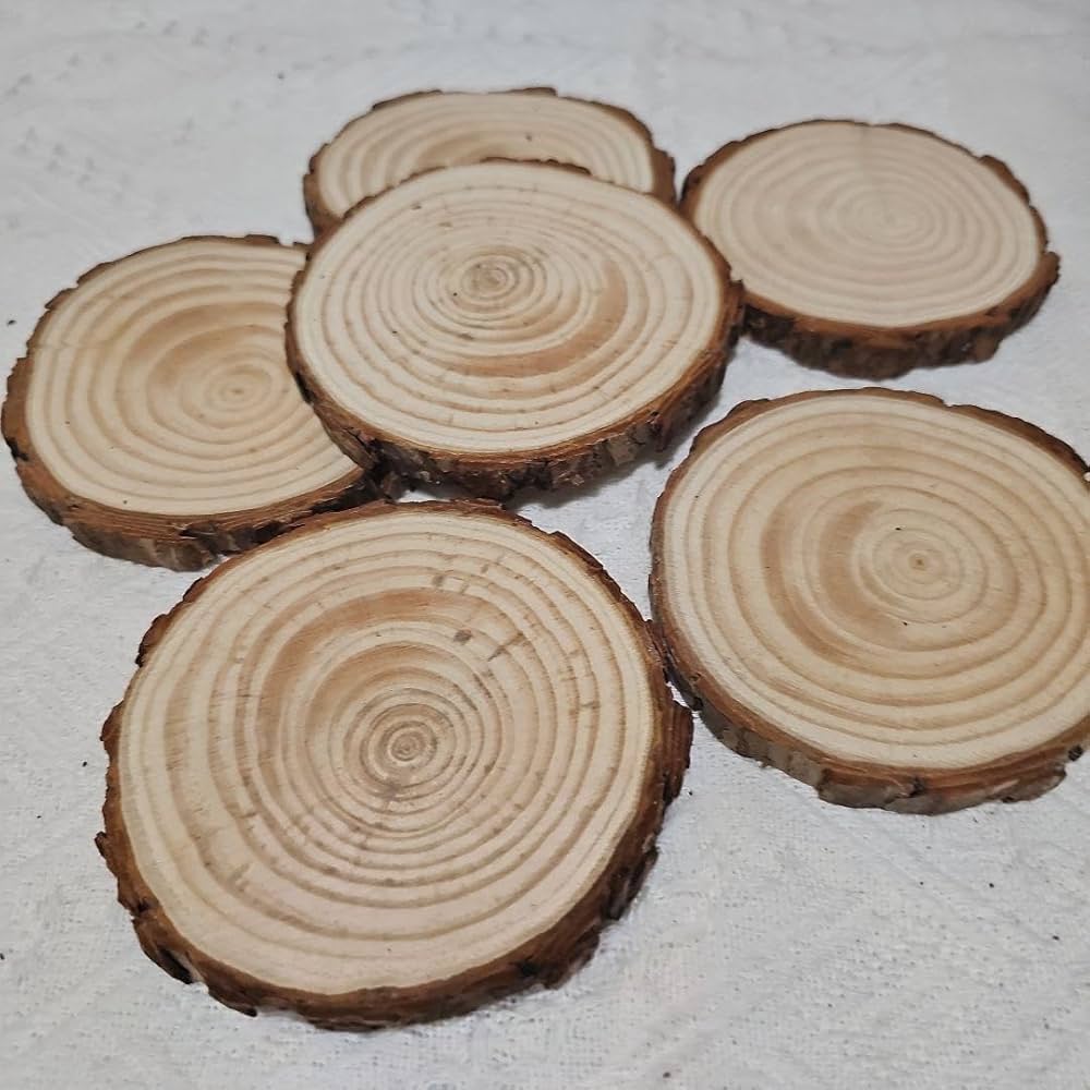 Amazon.co.jp: 丸太輪切り6枚セット ウェルカムスペースゲストテーブル