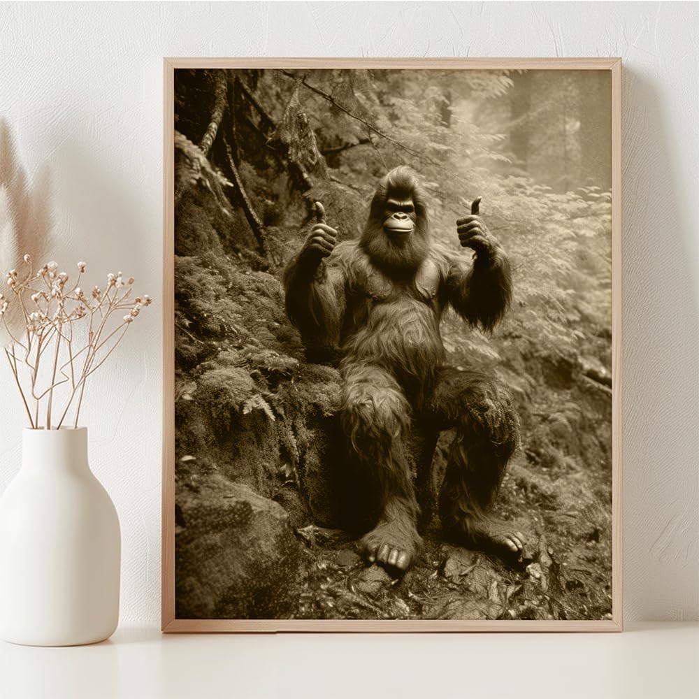 Amazon.com: Bigfoot Making Two Thumbs Up Vintage 11x14 Framed