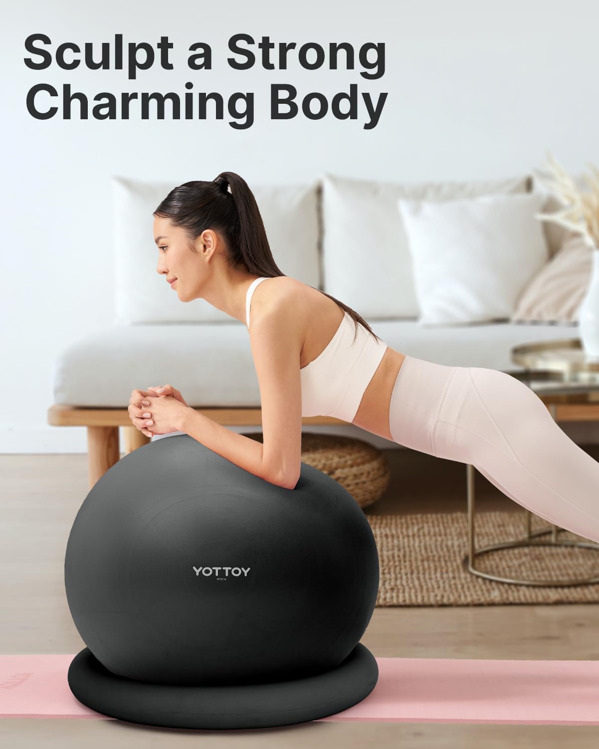 Amazon.co.jp: YOTTOY エクササイズボールチェア ベース付き