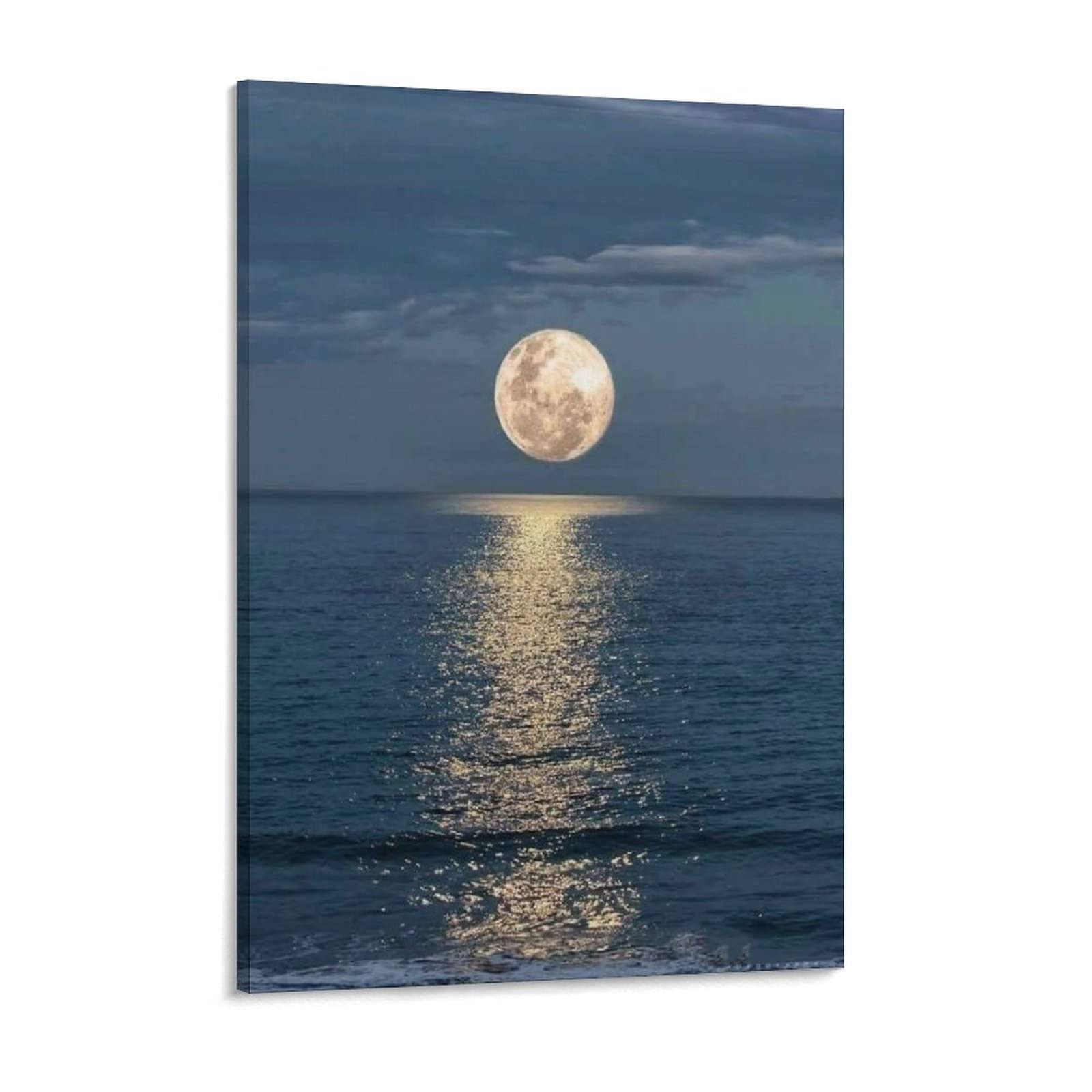 Amazon.co.jp: 絵画 海の月の反射インテリア 絵画 夢の夜の光アート