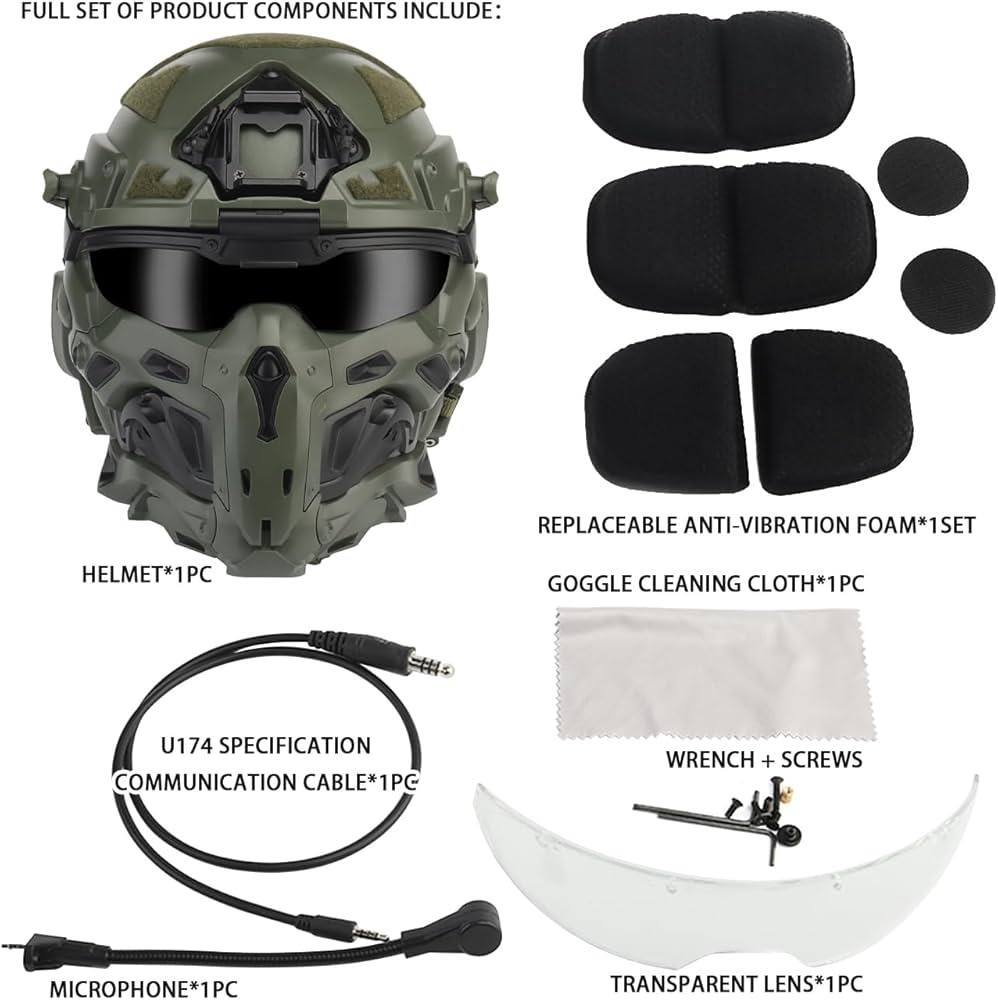 Amazon.co.jp: タクティカルフルフェイスヘッドヘルメット内蔵ヘッド
