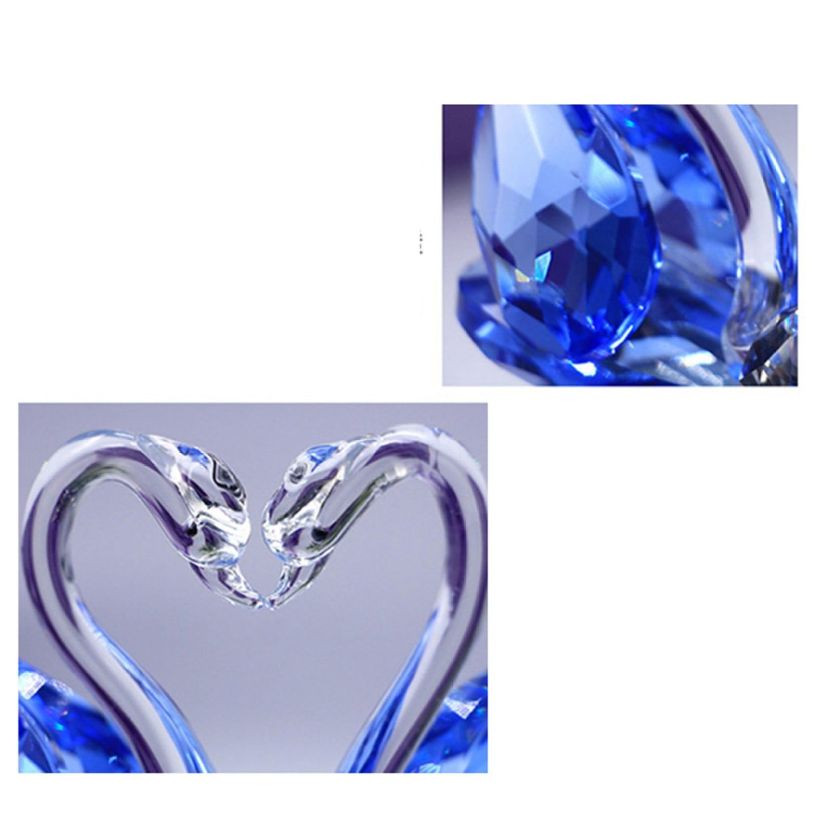 Amazon.co.jp: クリスタル スワン 白鳥 9k水晶置物 ガラス置物 ペア