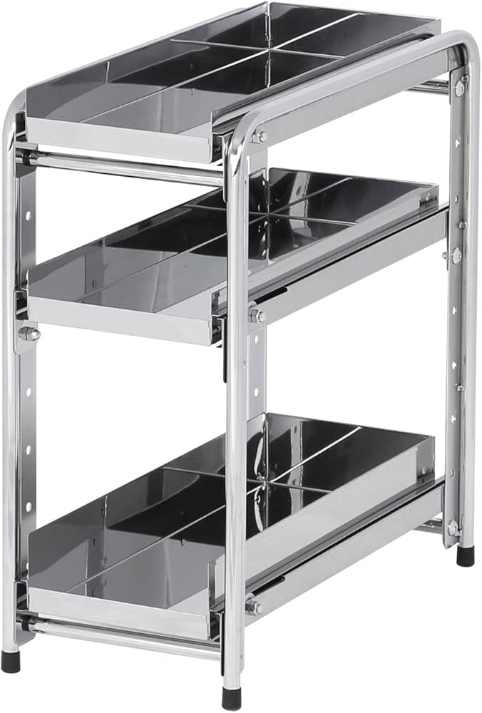 Amazon.co.jp: 川口工器 シンク下 スライドラック 日本製 (幅20cm 棚3