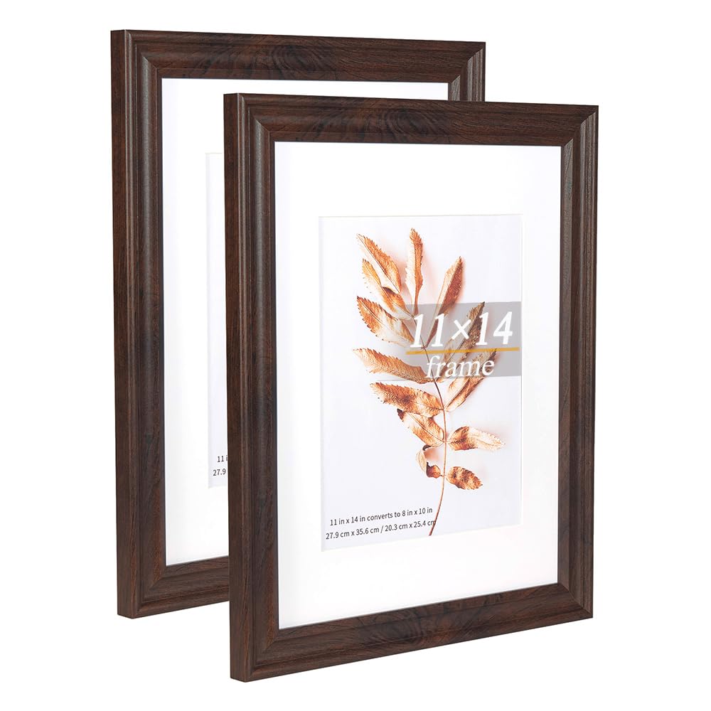 Amazon.com - Hogaryo 11x14 Picture Frames Rustic Brown Wood
