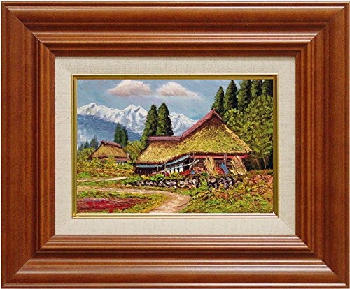 真作」北川欽造「三乱の流れ」風景画絵画油彩画額装サイン有りF10号