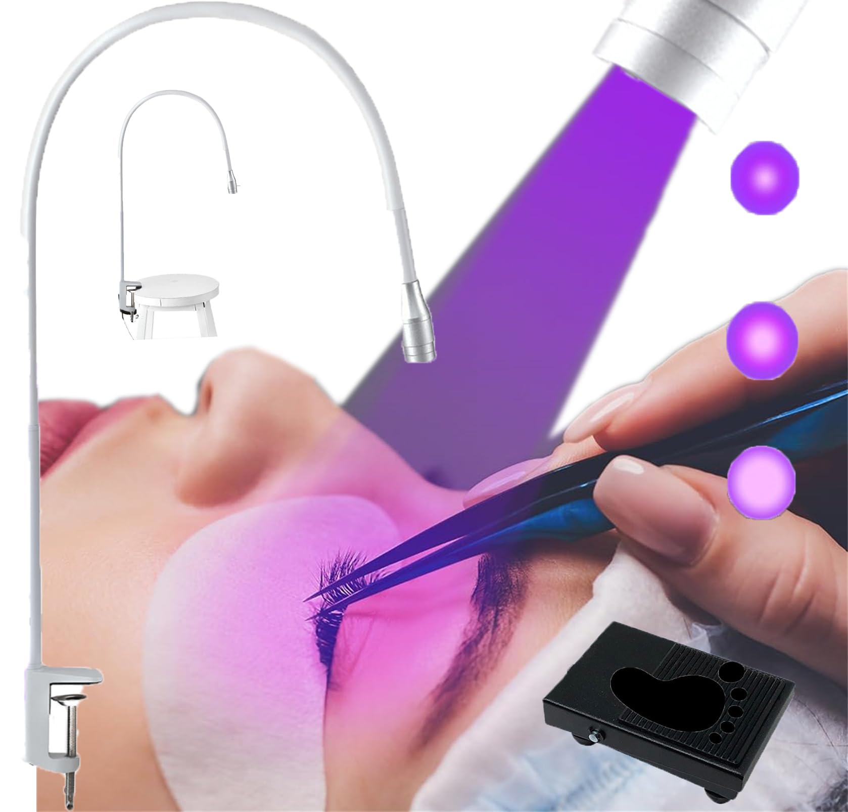 Amazon.co.jp: LEDライト マツエク専用 フットスイッチ付き アレルギー