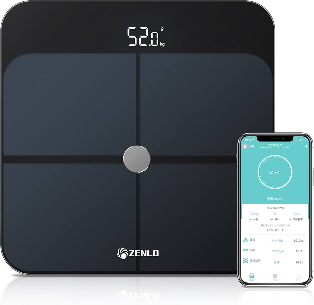 Amazon.co.jp: ZENLO 体重計 体組成計 体脂肪計 Bluetooth デジタル 高