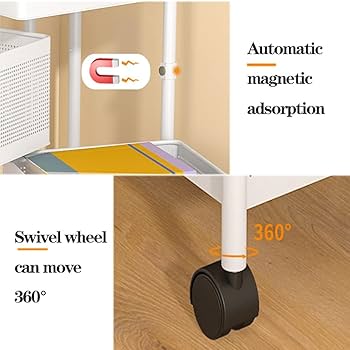 Amazon｜キッチンワゴン 収納カート キャスター付き 5段 天板付き 回転