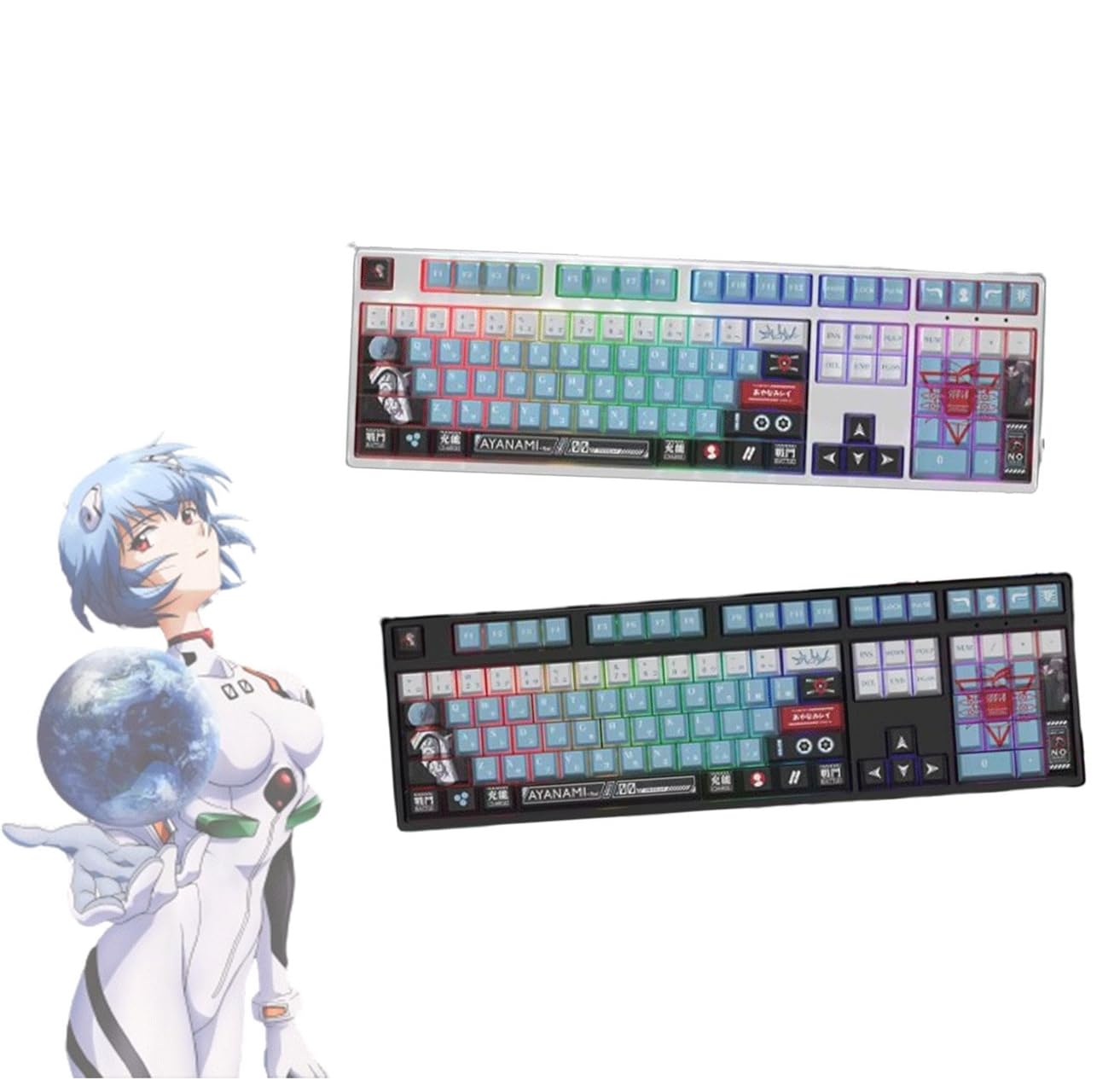 Amazon.co.jp: 新世紀エヴァンゲリオン 108 PBT キーボード 綾波レイ