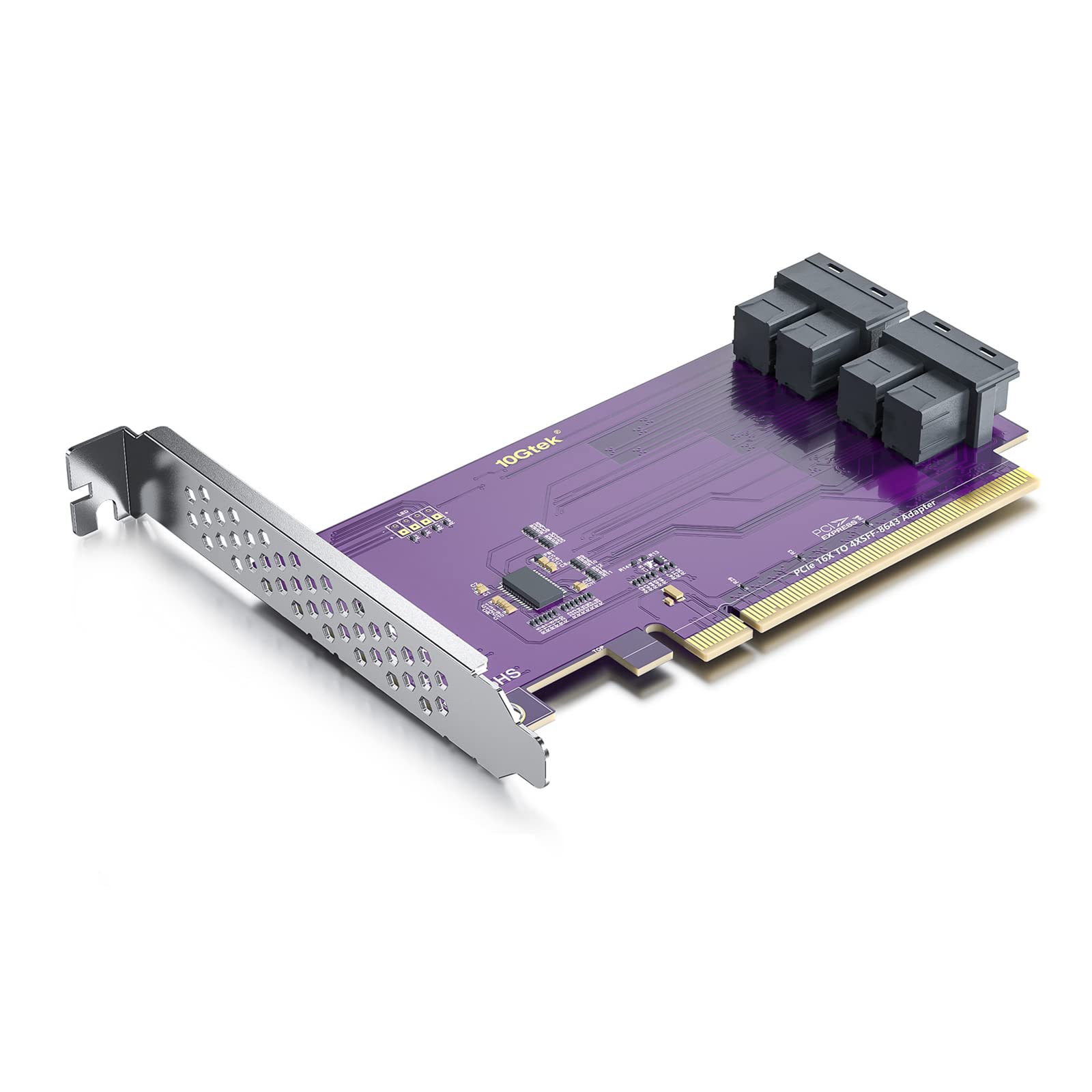 Amazon.com: 10Gtek PCIe X16 to (4) SFF-8643 U.2 SSD Adapter