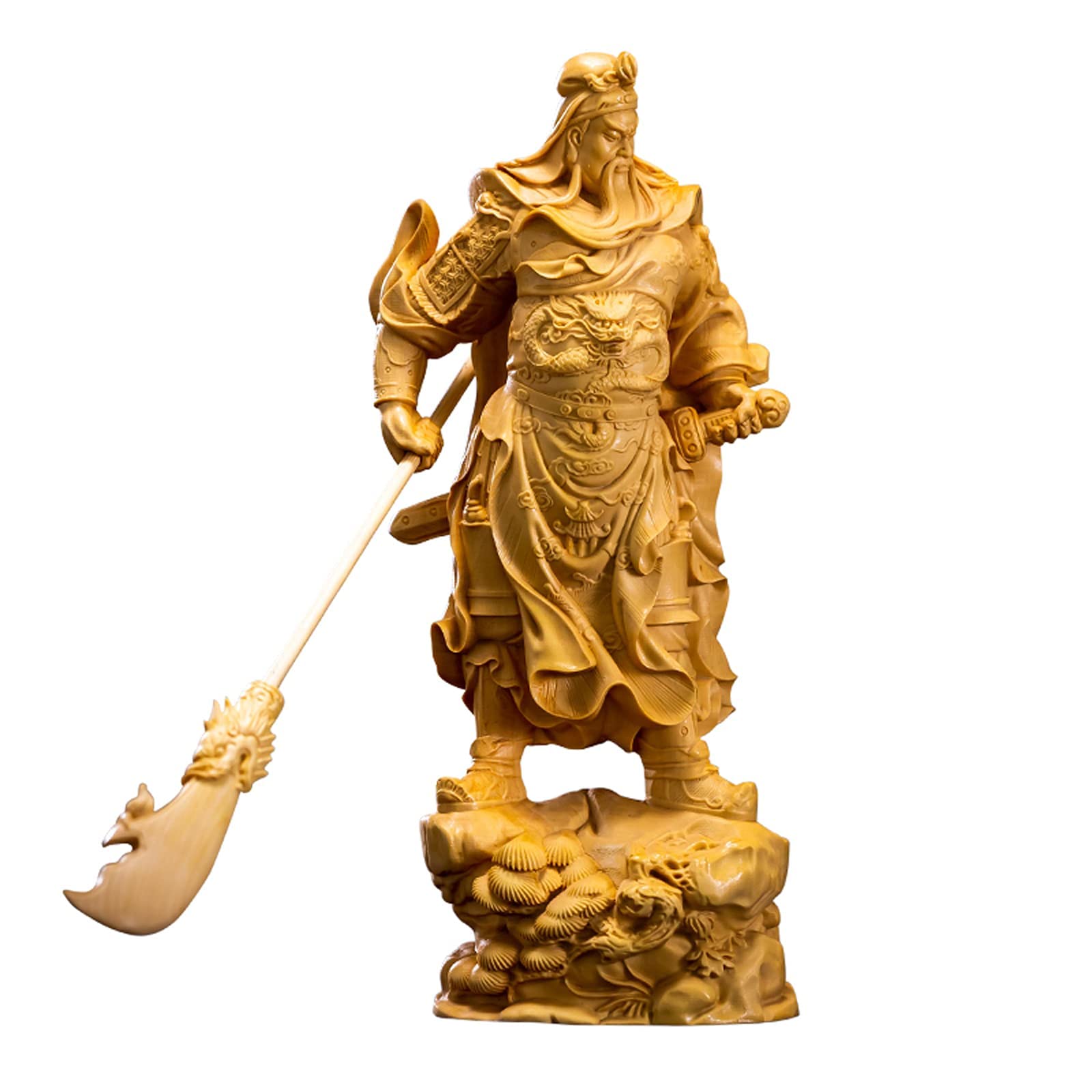 Amazon.co.jp: 三国志 関羽像 関帝像 関公像 立像 高級天然ツゲ木彫り