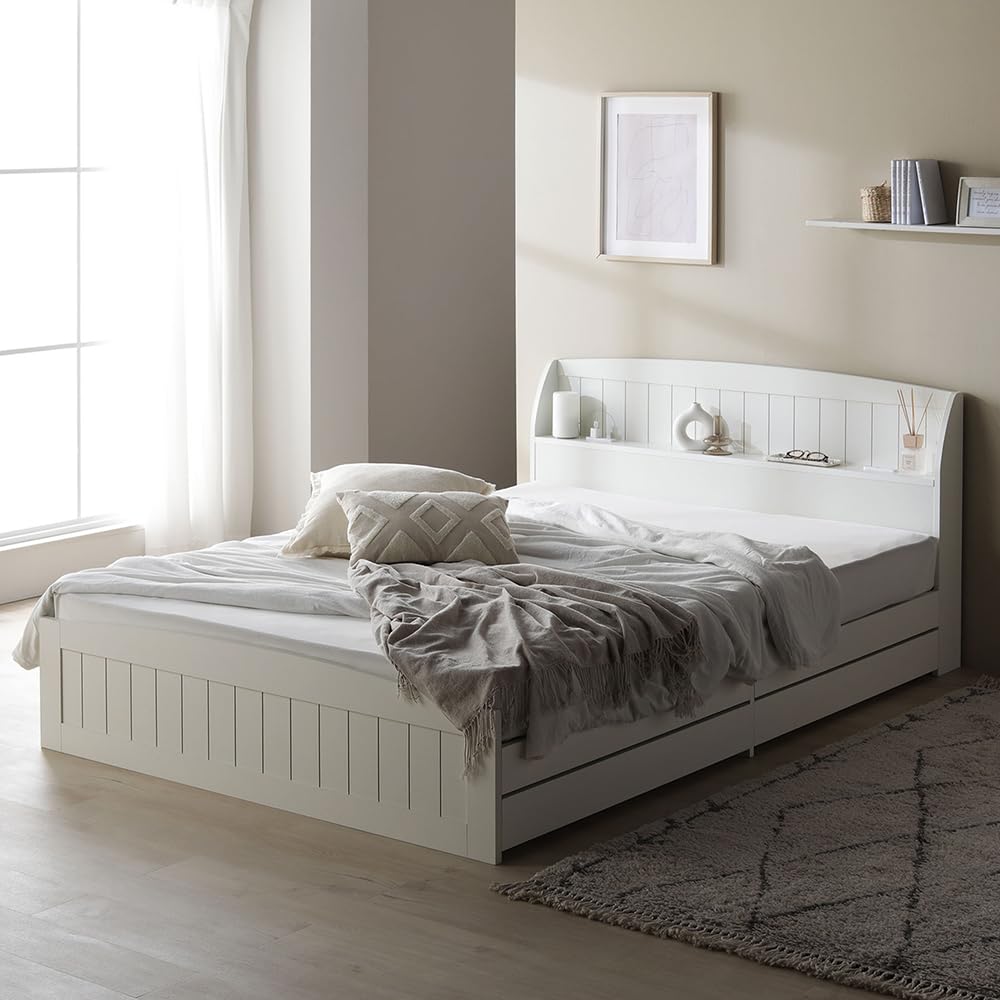 Amazon｜RASIK ベッド シングル フレームのみ カントリー調 収納付き