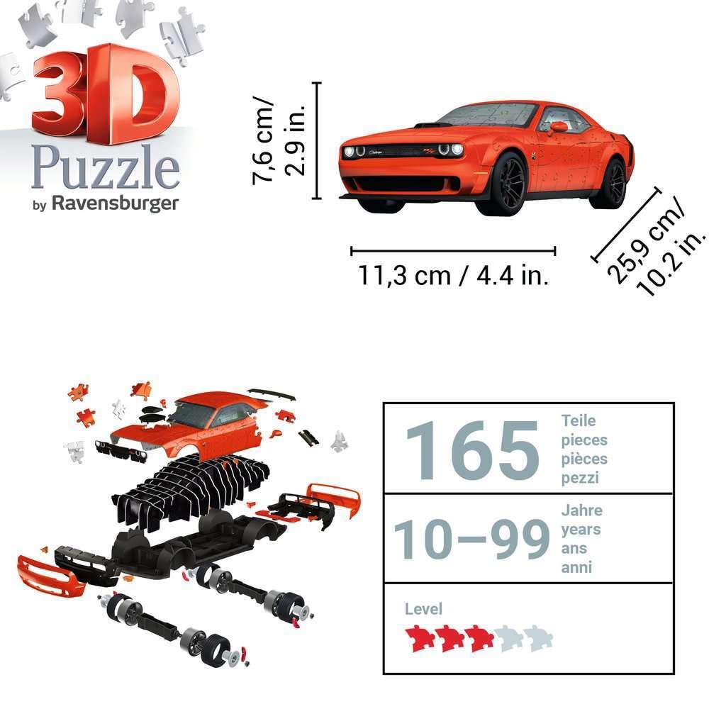 Amazon.com: Ravensburger - Dodge Challenger Red 3D Puzzle | 3D