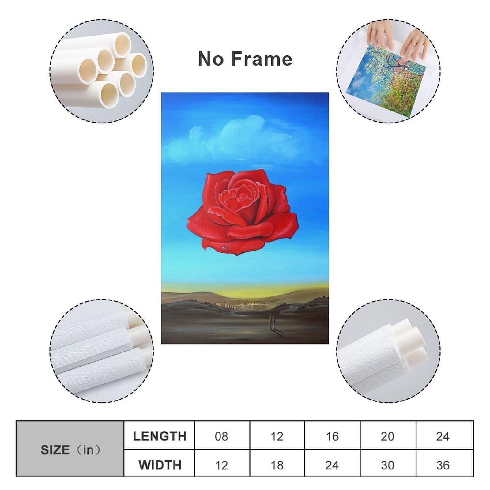 Amazon.co.jp: Salvador Daliサルバドール・ダリ《瞑想するバラ