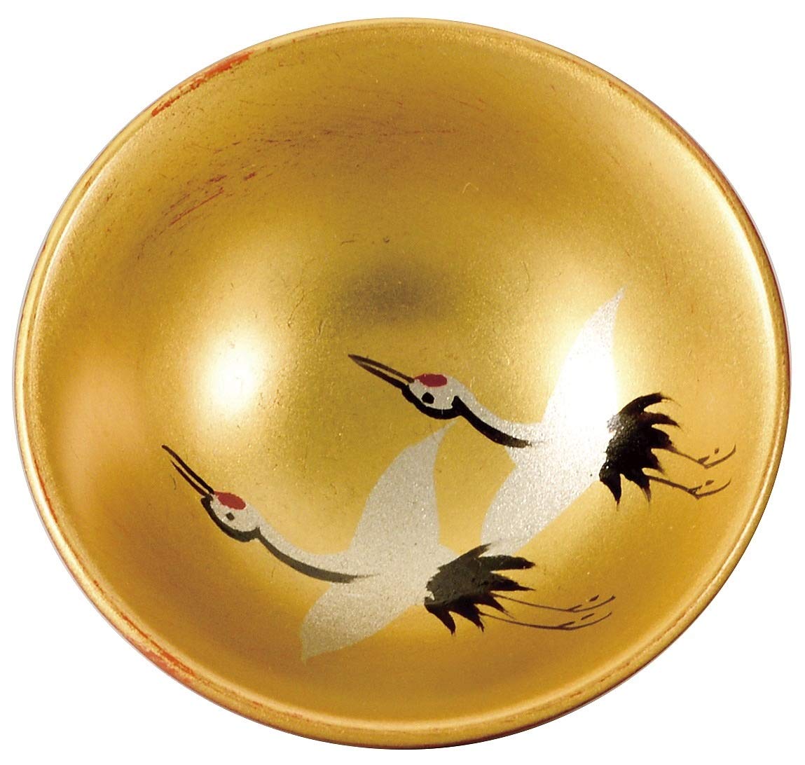 Amazon.co.jp: 【会津塗】【会津漆器】 18-104-19 金地 1.8 小盃 2P 鶴