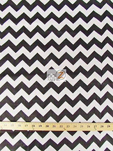 Amazon.com: Big Z Fabric ZIG ZAG POLY COTTON PRINT FABRIC - White