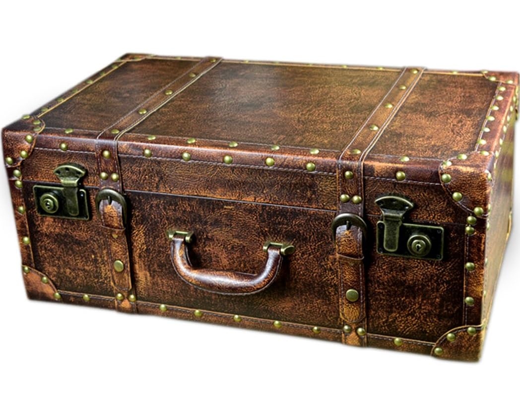 Amazon｜アンティーク風 スーツケース アンティーク木箱 ヴィンテージ