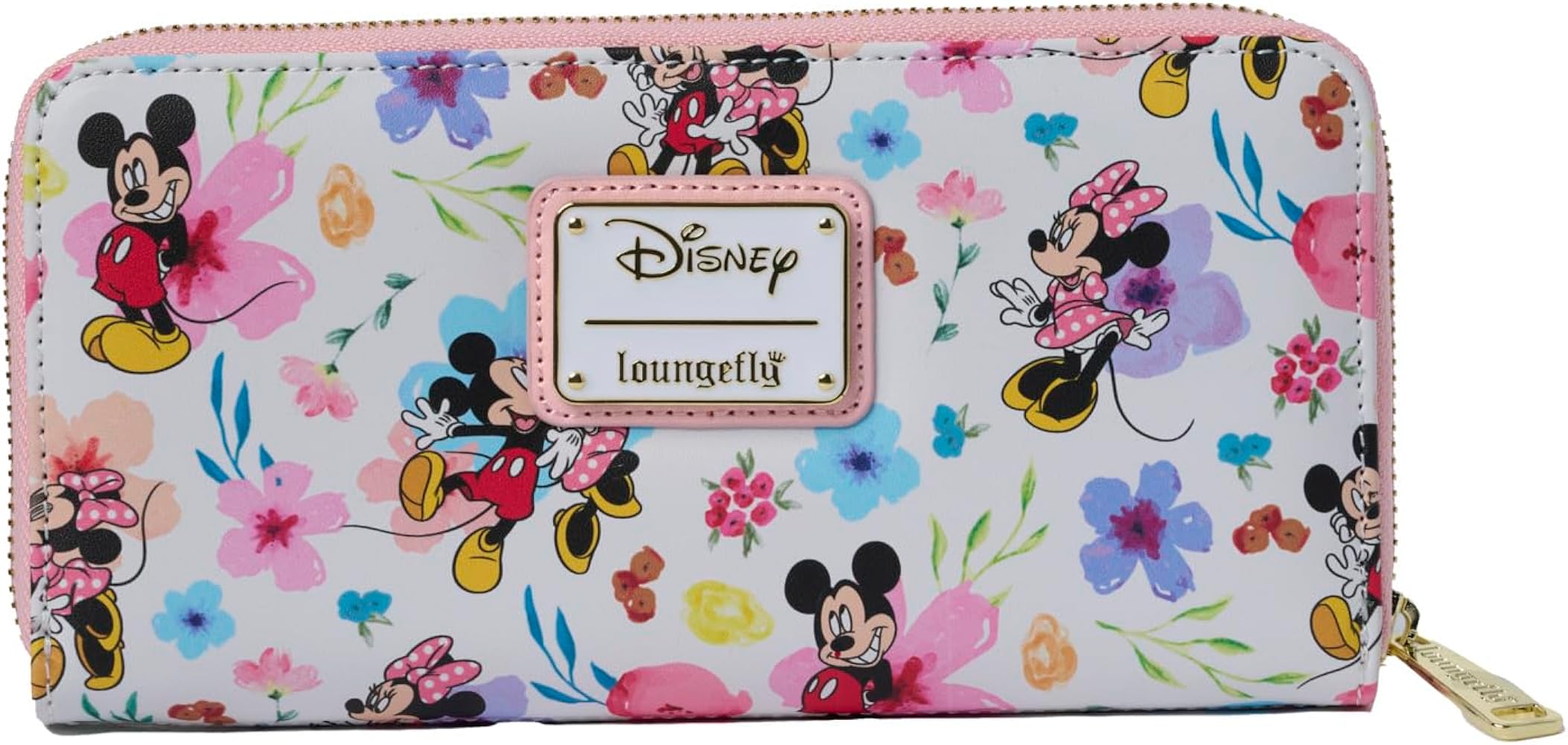 Amazon.com: Loungefly Disney Mickey Minnie Mouse Wallet Zip Clutch