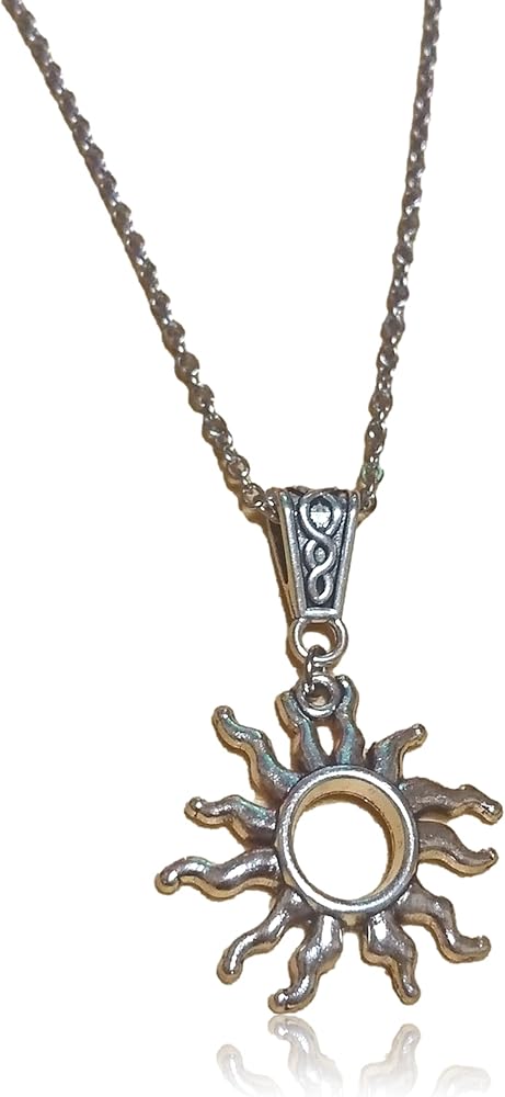 Amazon | 希望の太陽 モチーフ ネックレス シルバー 太陽 アクセサリー