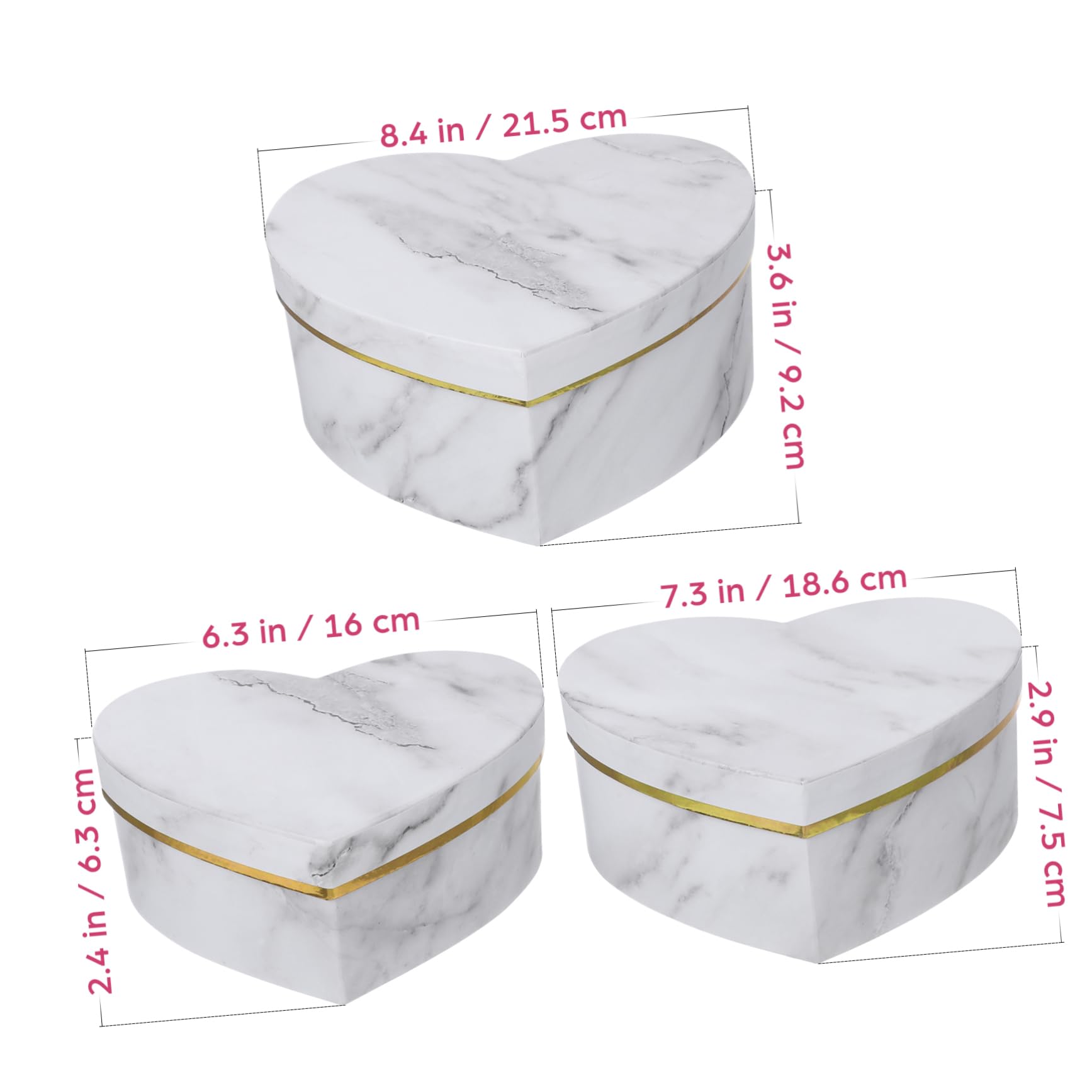 Amazon | Yardenfun 3個空の ボックス 心形 ラッピングボックス 家用