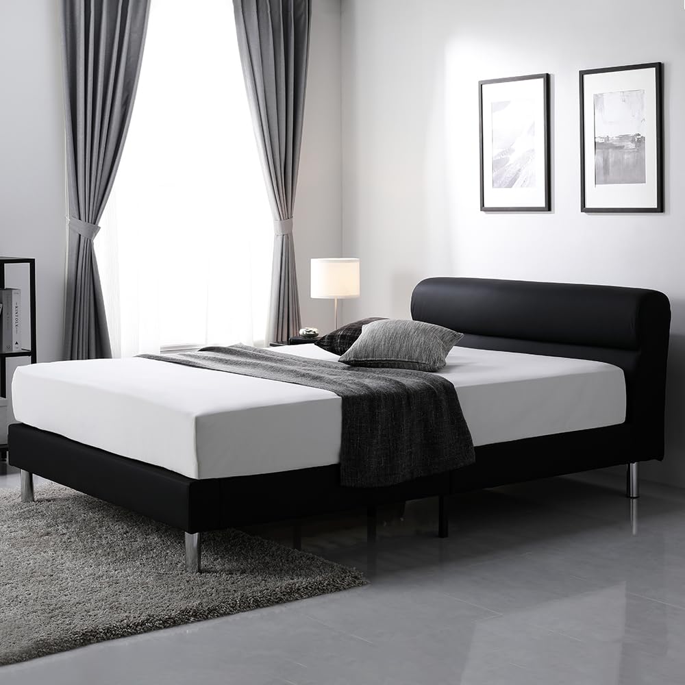 Amazon｜RASIK ベッド シングル フレームのみ ブラック シルバー脚