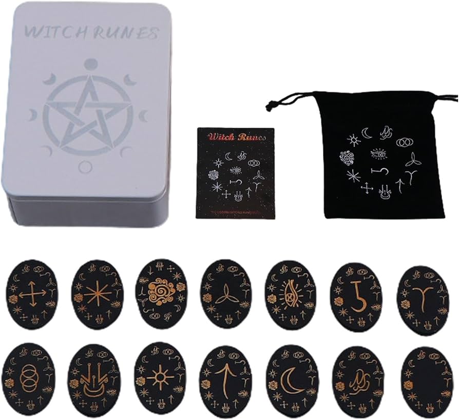 Amazon.co.jp: Dybnuhoc 魔女のルーン文字セット ガイドブック付き