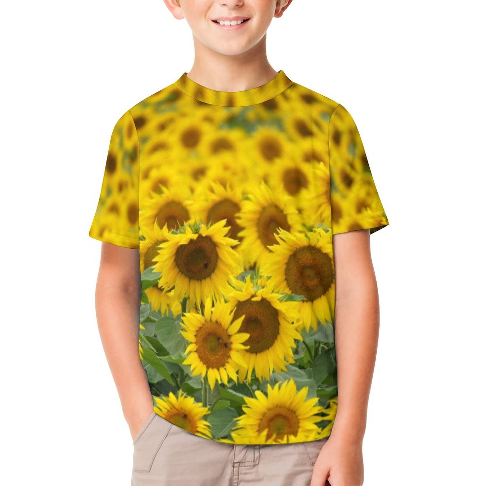 Amazon.co.jp: キッズ Tシャツ ひまわり 風景 半袖 子供服 ジュニア