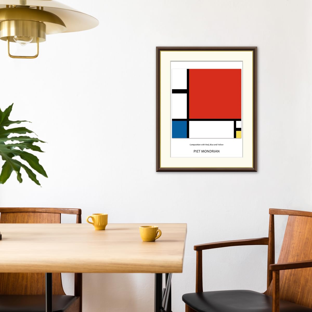 Amazon｜赤・青・黄のコンポジション ピート・モンドリアン 49.5× 61