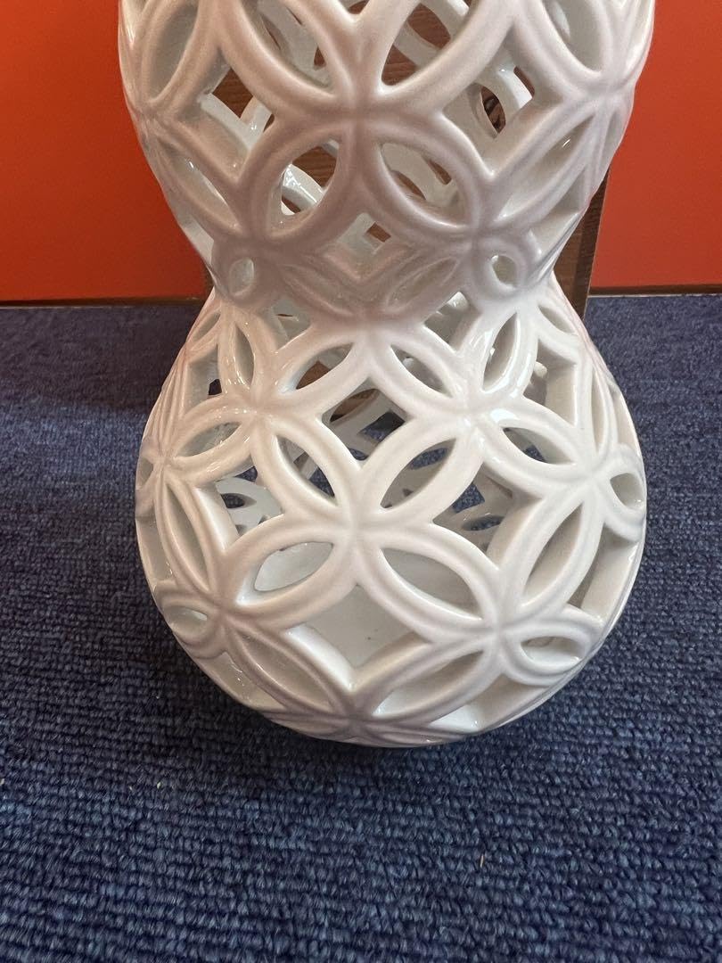 Amazon.co.jp: 1137 平戸焼 十三代 嘉助窯 横石嘉助 白磁 七宝透 杓立