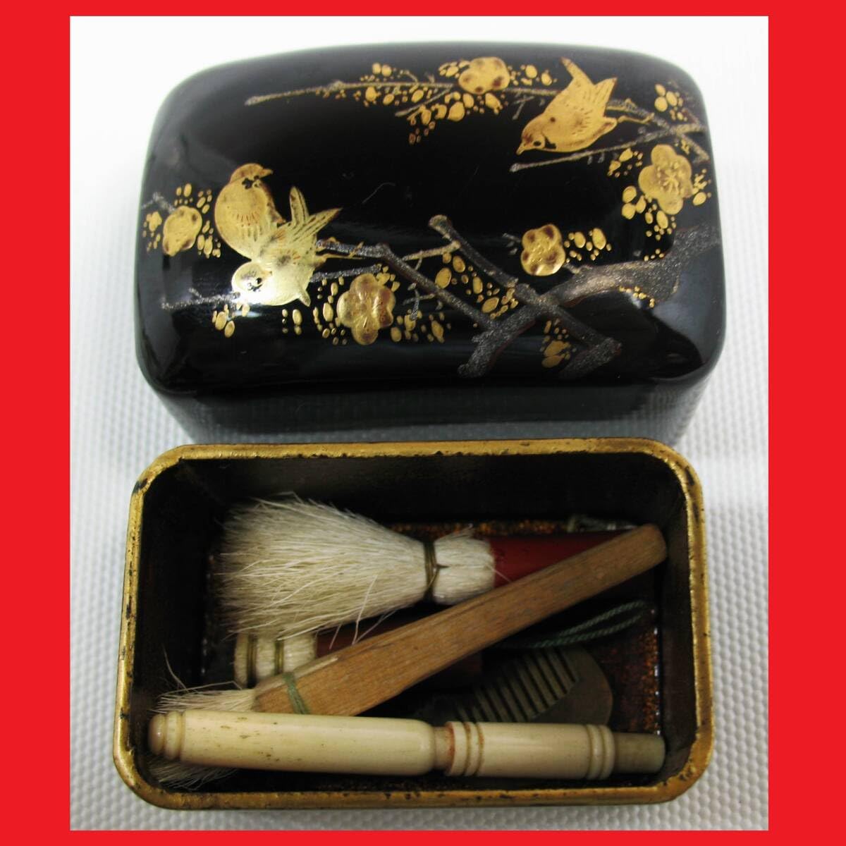 Amazon.co.jp: 定形外郵便.発送江戸明治大正時代携帯用化粧道具箱