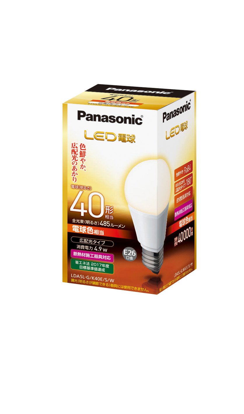 Amazon | パナソニック LED電球 口金直径26mm 電球40W形相当 電球色