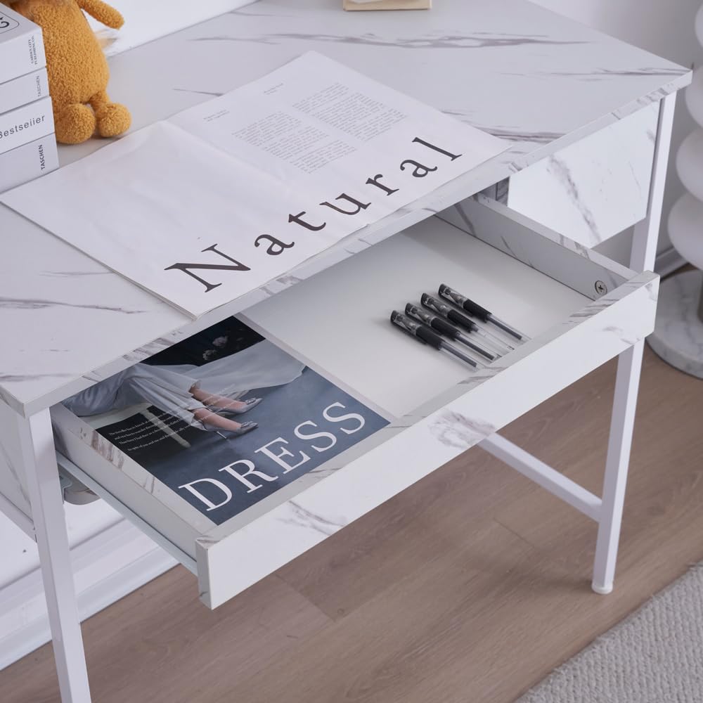 Amazon | 【ホワイト】 パソコンデスク 引き出し付き 収納台 pcデスク