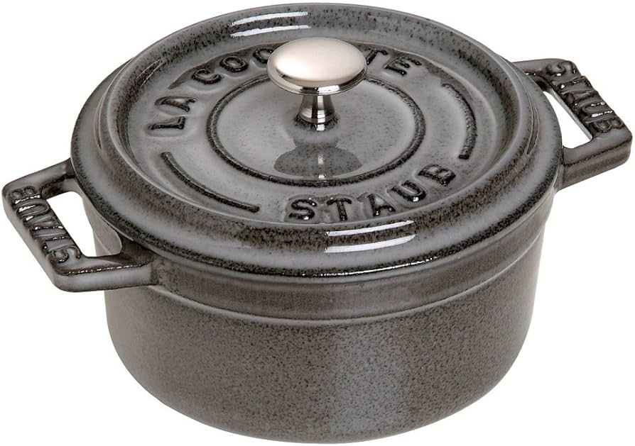 Amazon.com: Staub Cast Iron 0.25-qt Mini Round Cocotte - Graphite