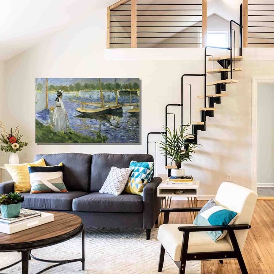 Amazon.co.jp: エドゥアール・マネのセーヌ川 印象派の絵画 油絵