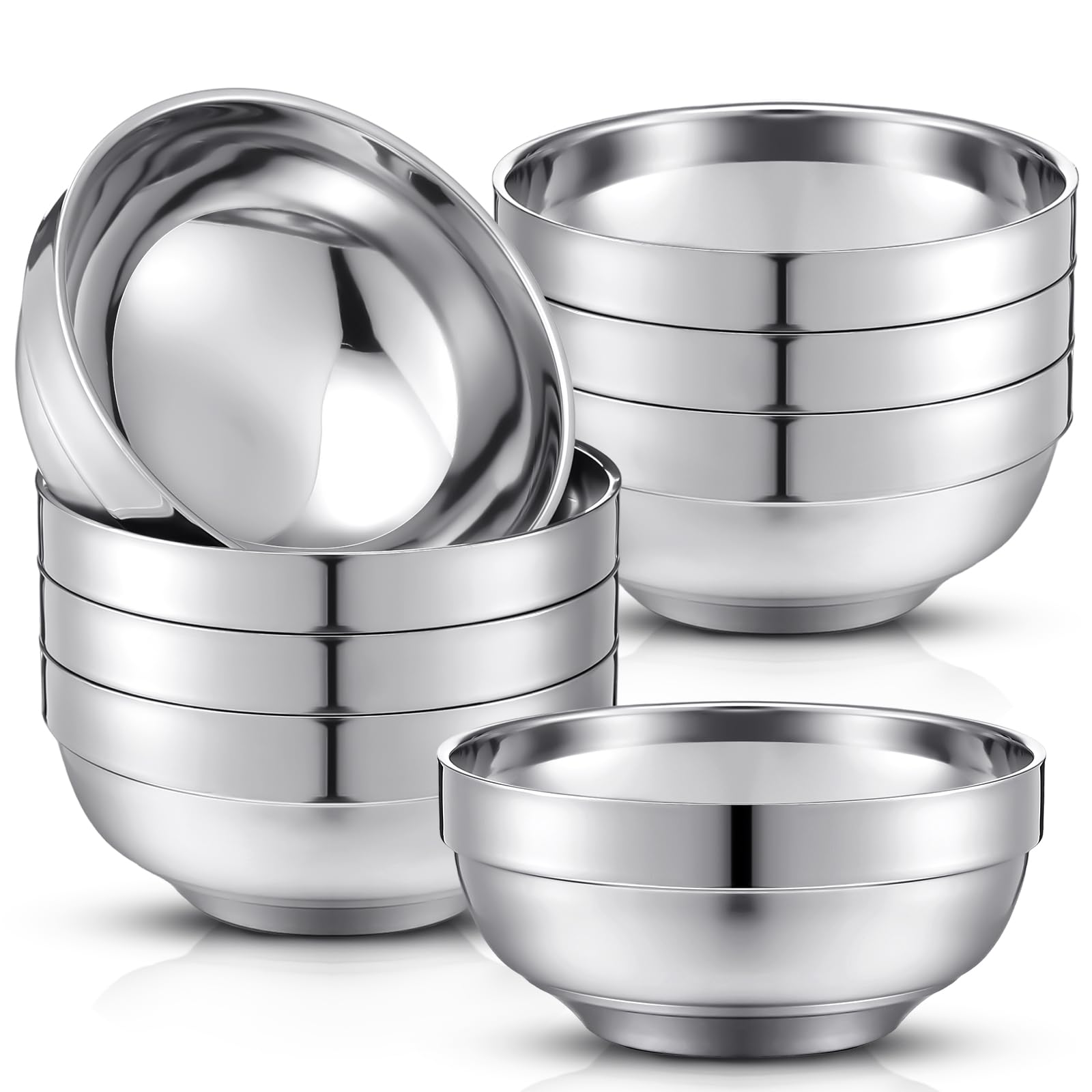 Amazon.com: Funnymoom 8 Pack 24 oz Stainless Steel Bowls Double