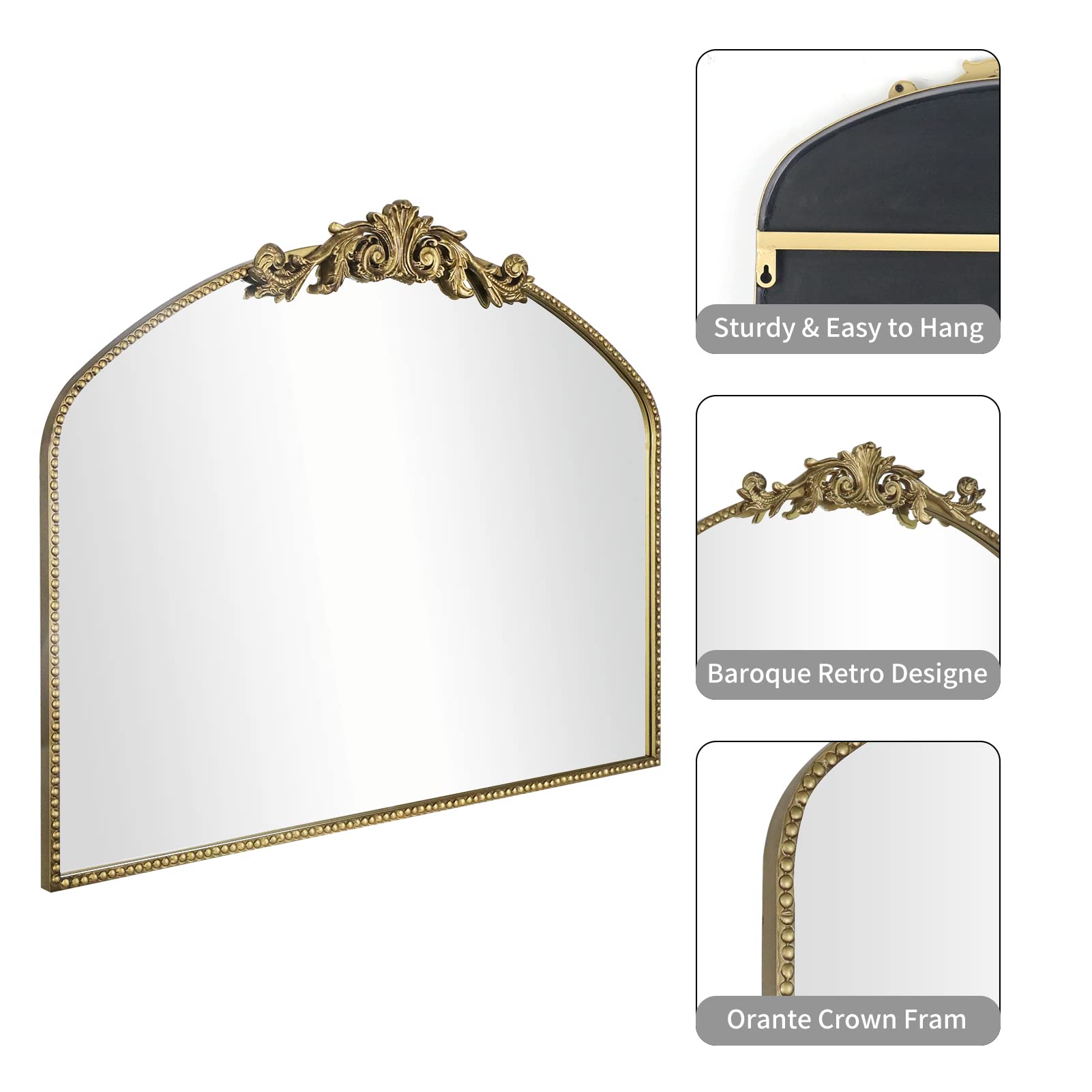 Amazon.com: AIXI HOME Vintage Gold Arched Mirror 40