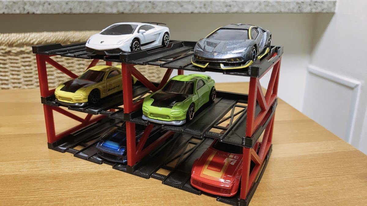 Amazon.co.jp: 1/64ミニカー トミカサイズ 12台収納ガレージ 色変更