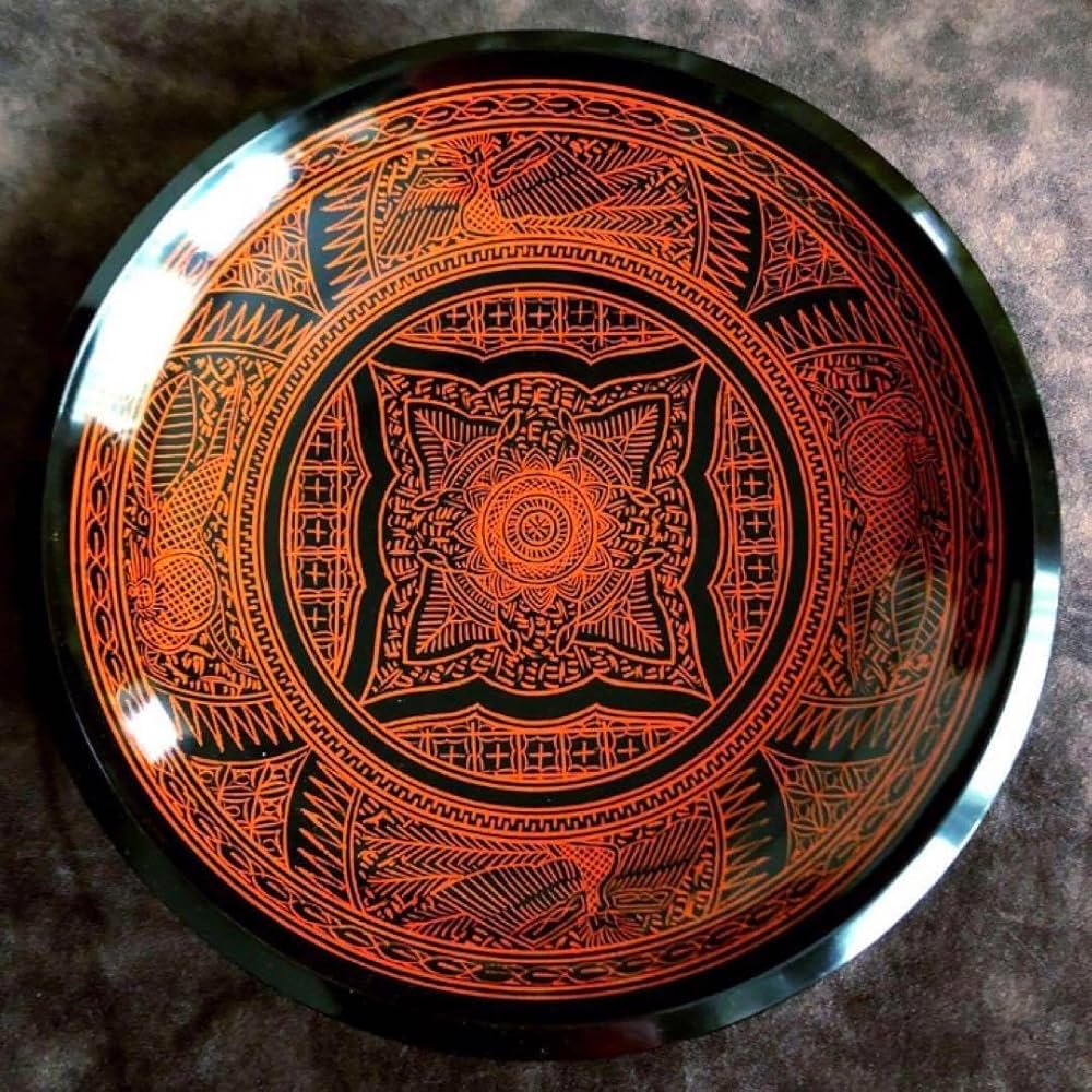 Amazon.co.jp: 香川の伝統工芸品 松斎作 蒟醤(きんま)塗り 木製漆器 盛