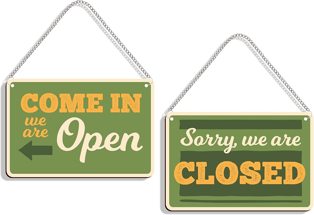 DELWOR Open Closed Sign Board for Shop | Open Closed Board