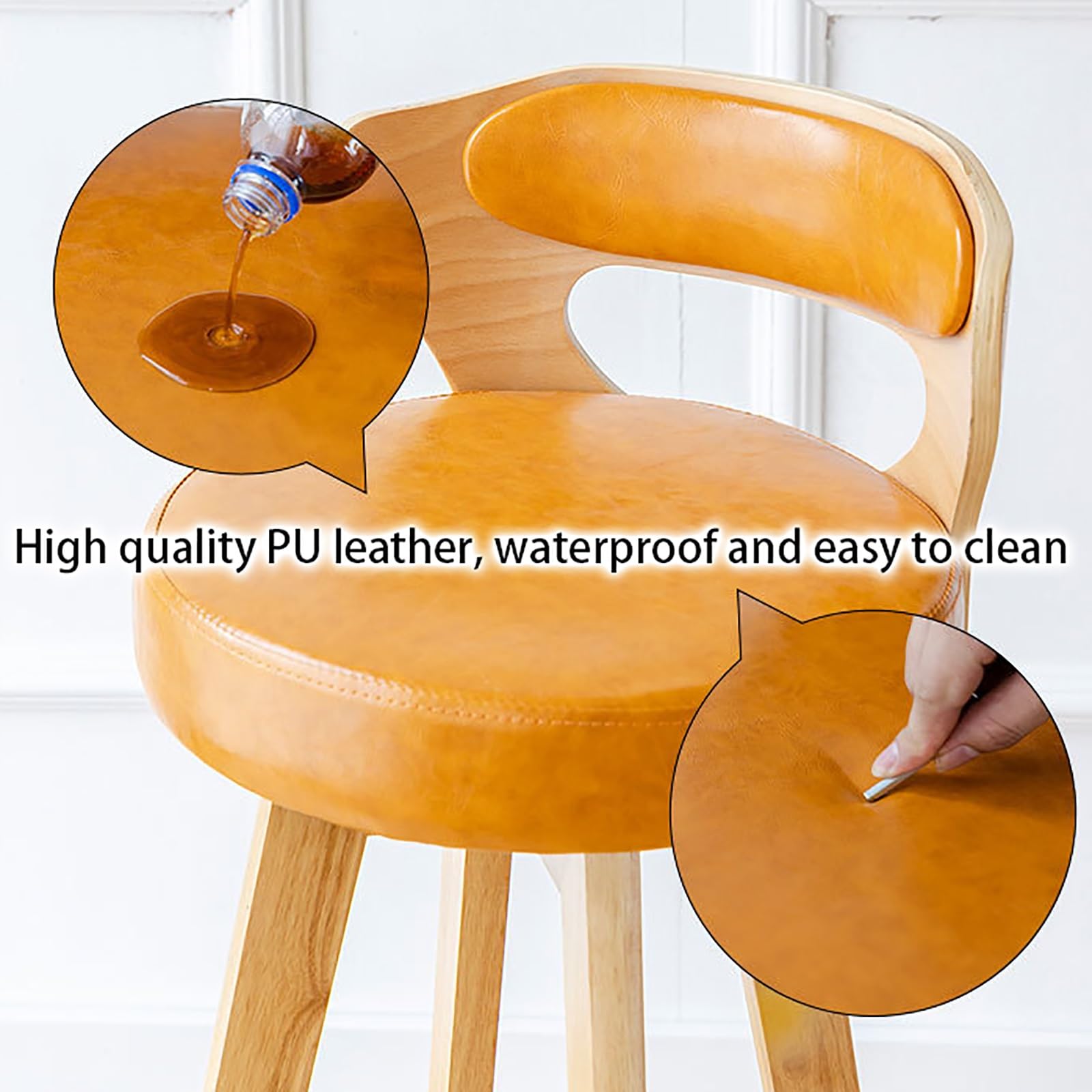 Amazon｜木製バースツール2脚セット、曲げ木背もたれとフットレスト