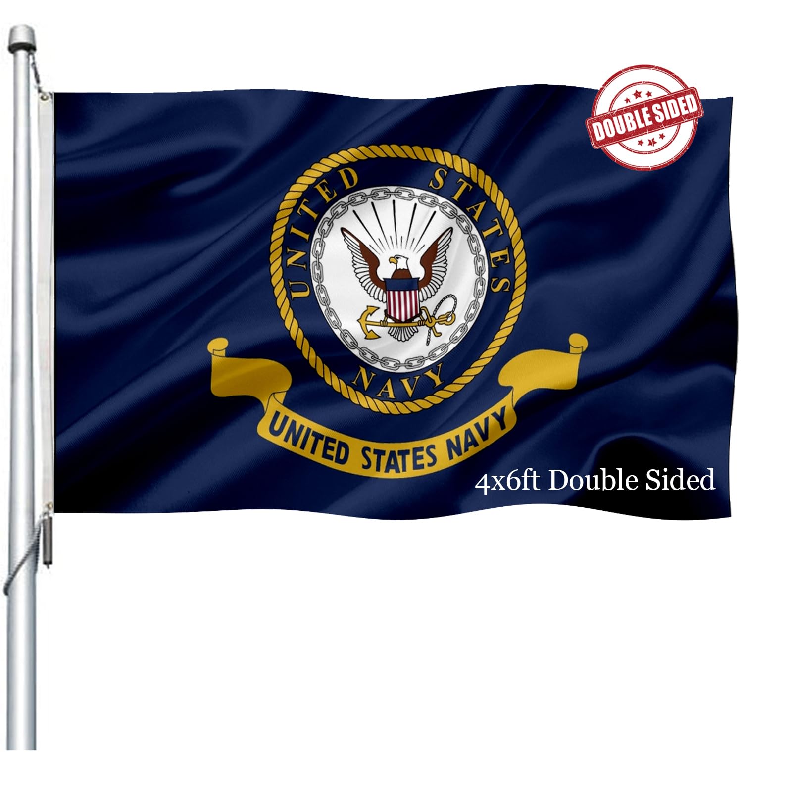 Amazon.com : US Navy Emblem Flag Double Sided 4x6 Outdoor- Heavy