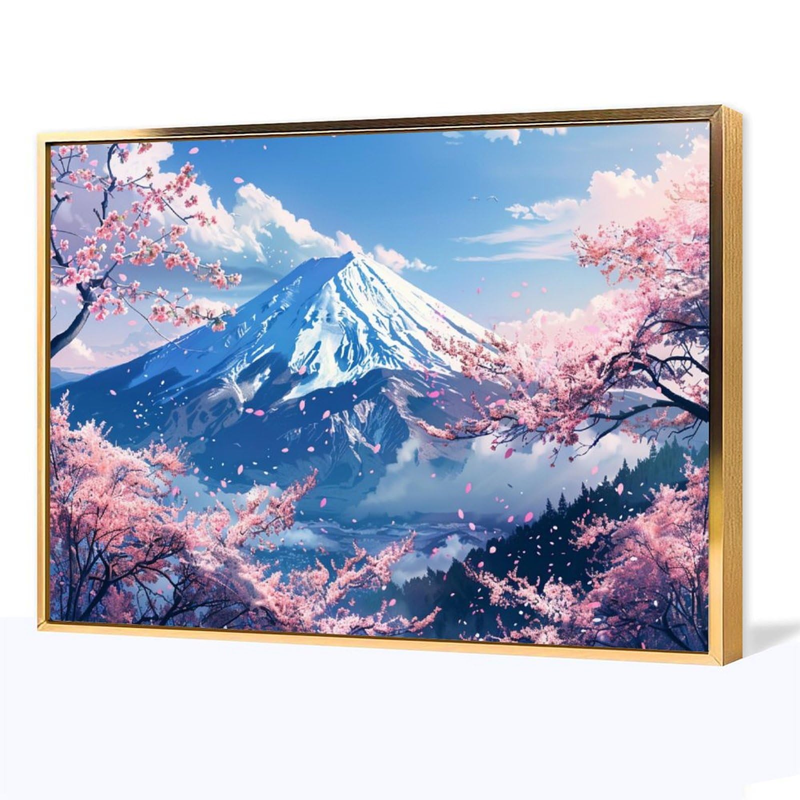 Amazon.co.jp: 絵画 富士山と桜の美しい景色 アートパネル ポスター