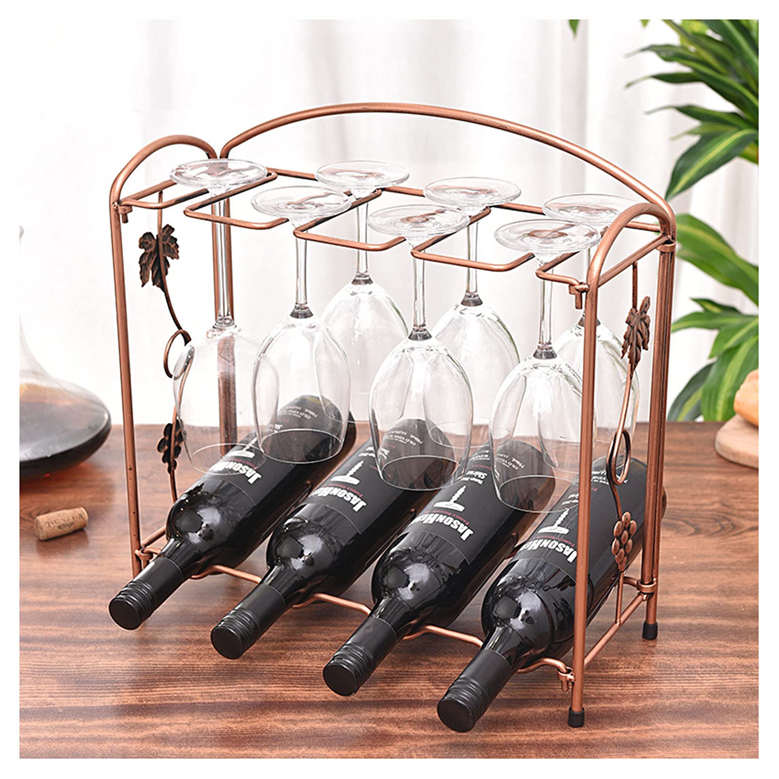 Amazon｜40.5cm置き型ワイングラスホルダー、多機能の金属製収納ラック