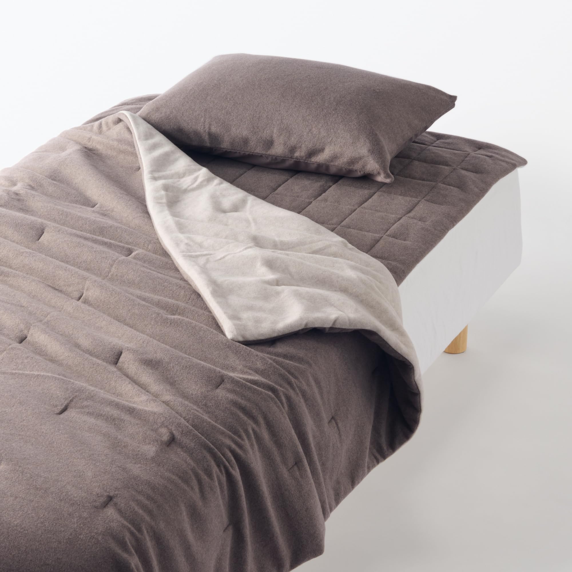 Amazon｜MUJI 無印良品 なめらかフリース掛ふとん ダークブラウン