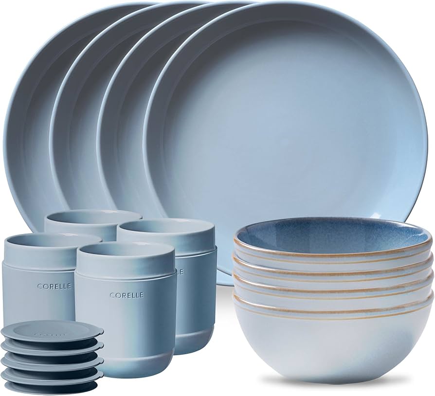 Amazon.com | Corelle Stoneware Dinnerware Set, Handmade Reactive